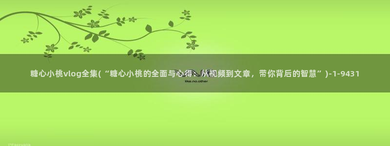 糖心 vlog:糖心小桃vlog全集(“